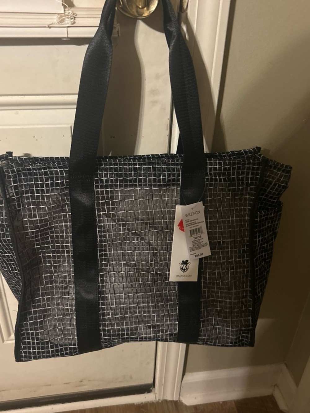 Wildfox Black and White Grid Tote Bag
